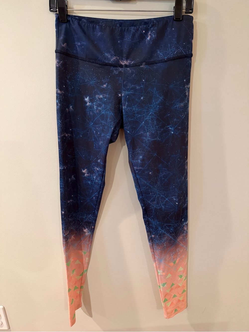 5/$25!! Onzie Galaxy Print Navy to Coral Leggings
